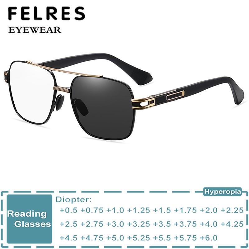 Mens Fashion Discord - Metal Premium Photochromic Reading Glasses Men