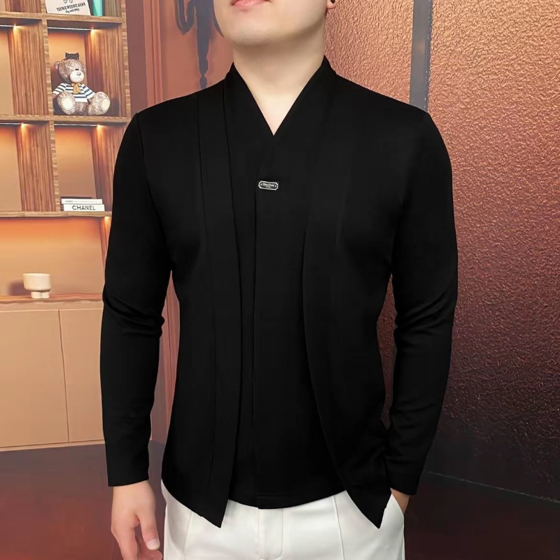 Mens Fashion Top - Autumn and Winter New Men's Light