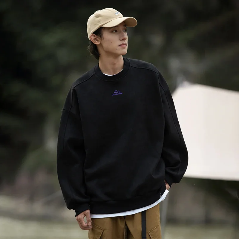 Men'S Fashion Outfits 2026 - TFETTERS Autumn Winter Suede Sweatshirt Men