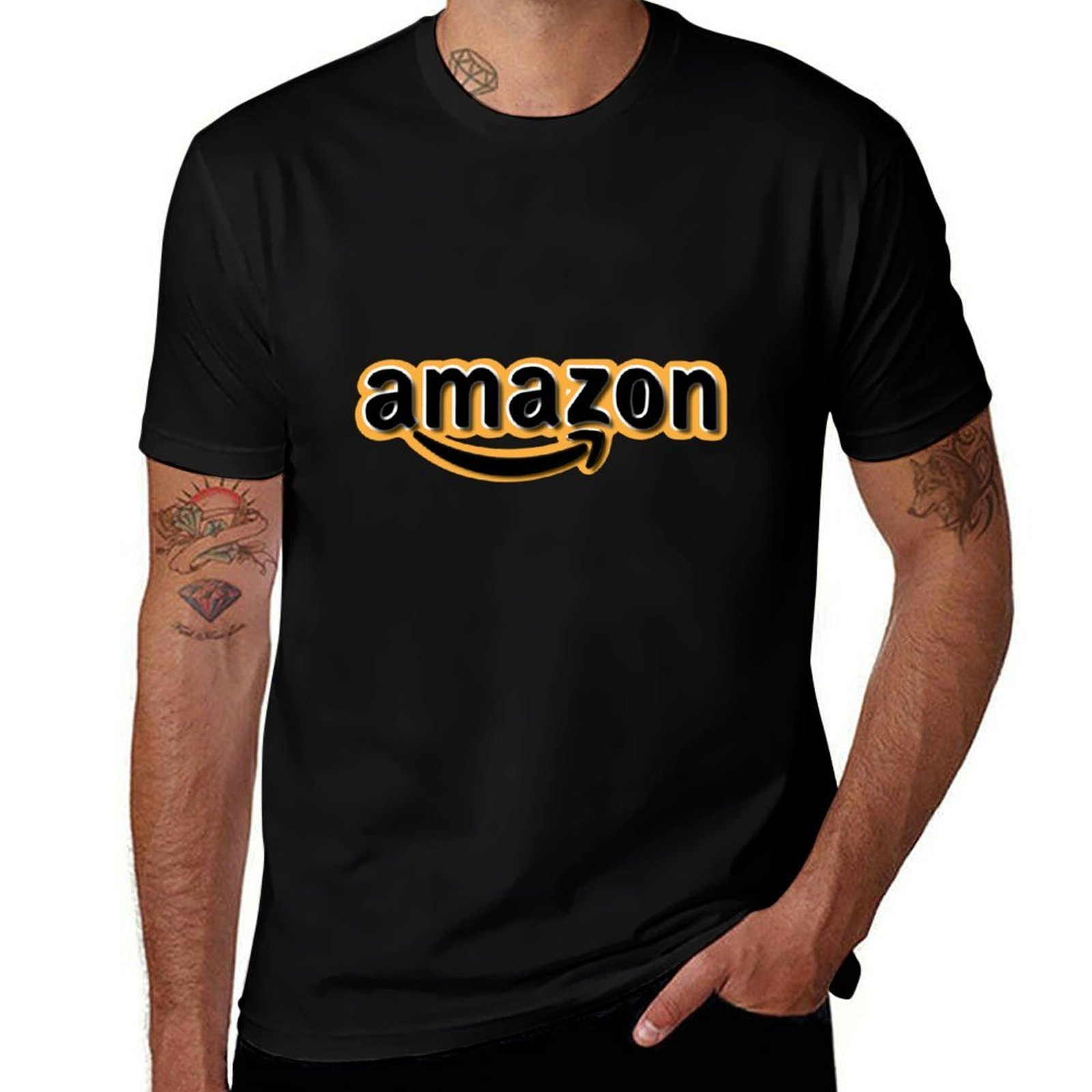 Amazon Men'S Fashion - amazon logo design T-Shirt Fashion Casual