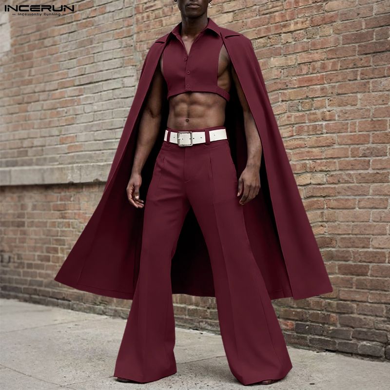INCERUN Men Sets Solid Color L - Mens Fashion Suits 评论和价格