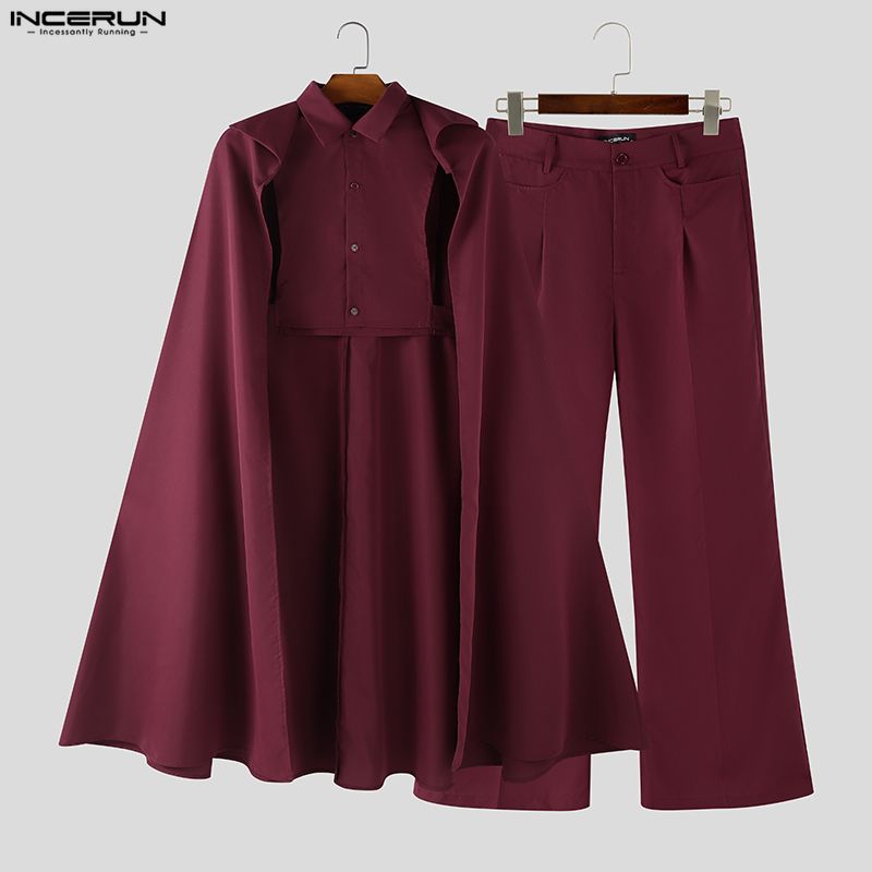 INCERUN Men Sets Solid Color L - Mens Fashion Suits 评论和价格