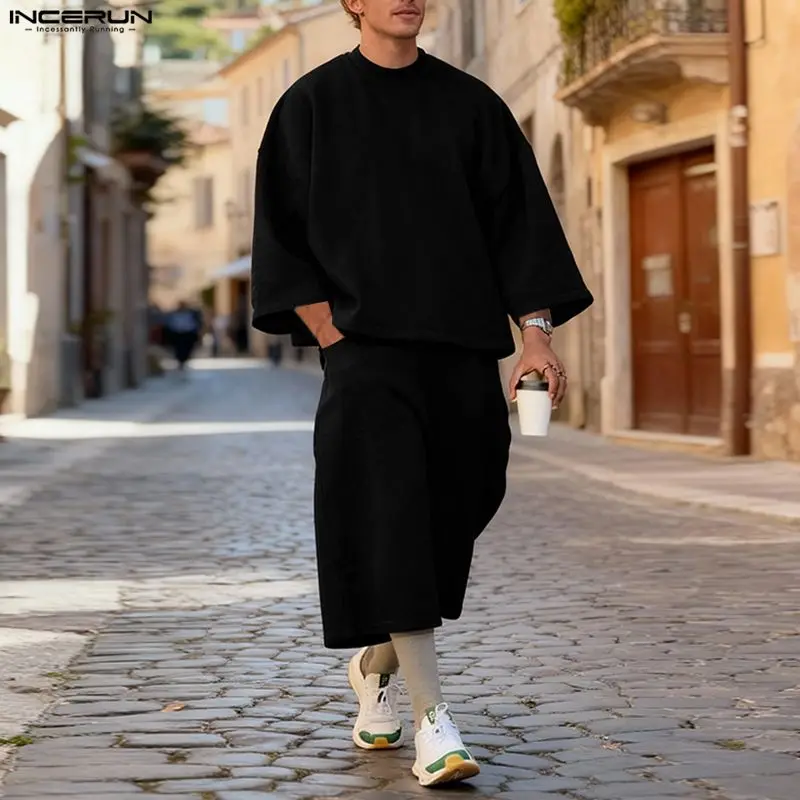 INCERUN Men Sets Solid Color B - Mens Fashion Suits 评论和价格
