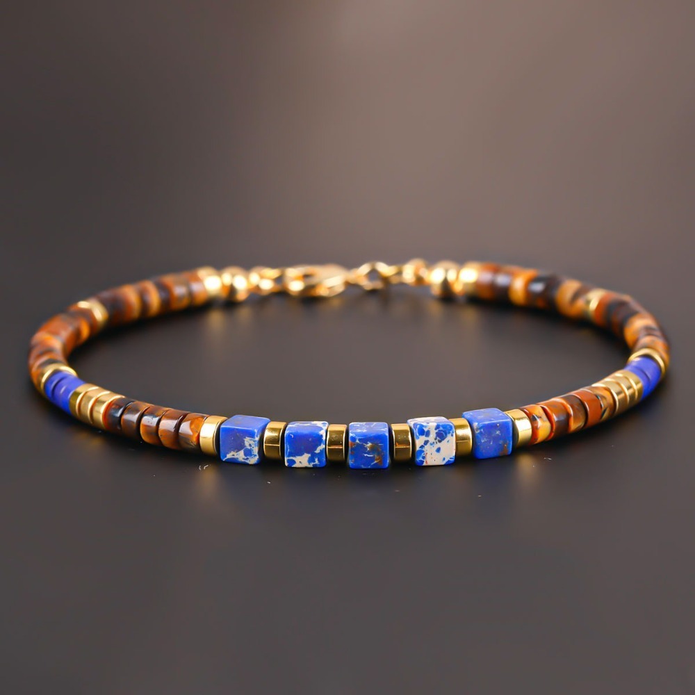 Natural Lapis Lazuli Tiger Eye - Mens Fashion Discord 评论和价格
