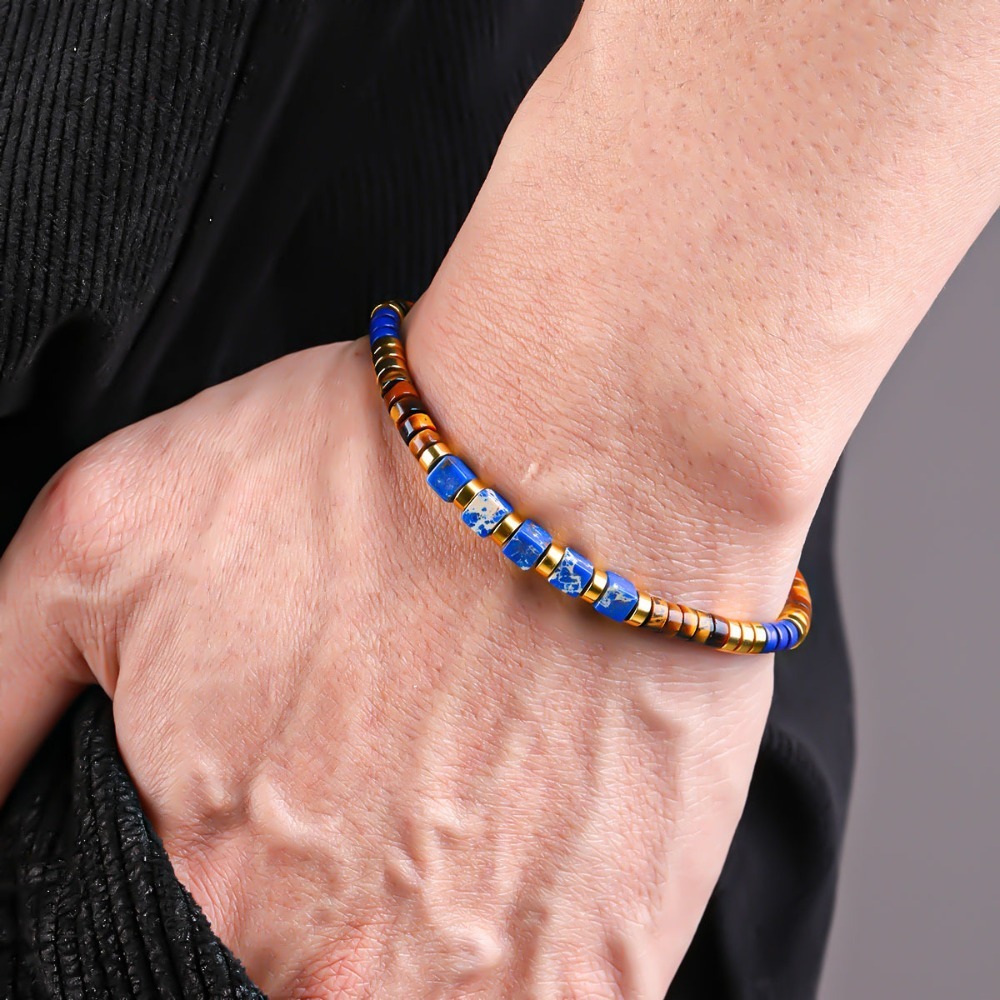 Natural Lapis Lazuli Tiger Eye - Mens Fashion Discord 评论和价格