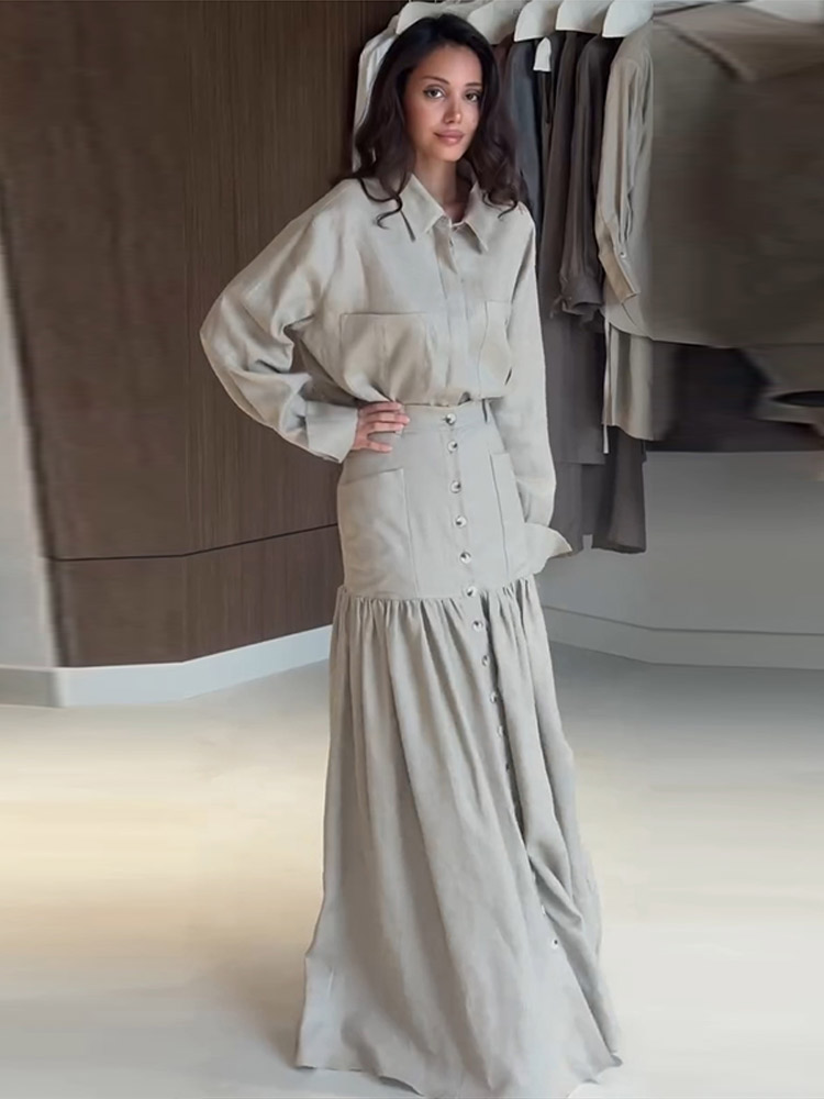 Vintage Solid Shirt Skirt Wome - Men'S Fashion Outfits 2026 评论和价格