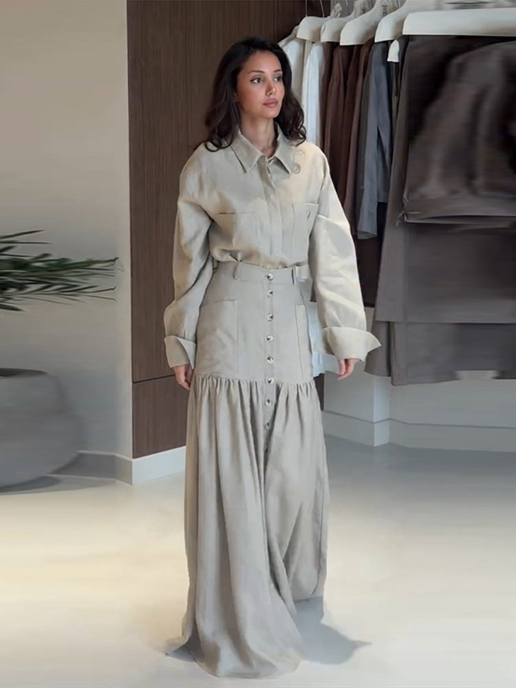 Vintage Solid Shirt Skirt Wome - Men'S Fashion Outfits 2026 评论和价格