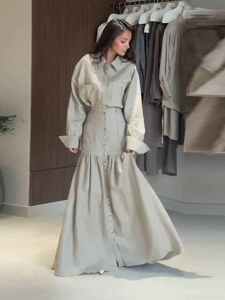 Vintage Solid Shirt Skirt Wome - Men'S Fashion Outfits 2026 评论和价格