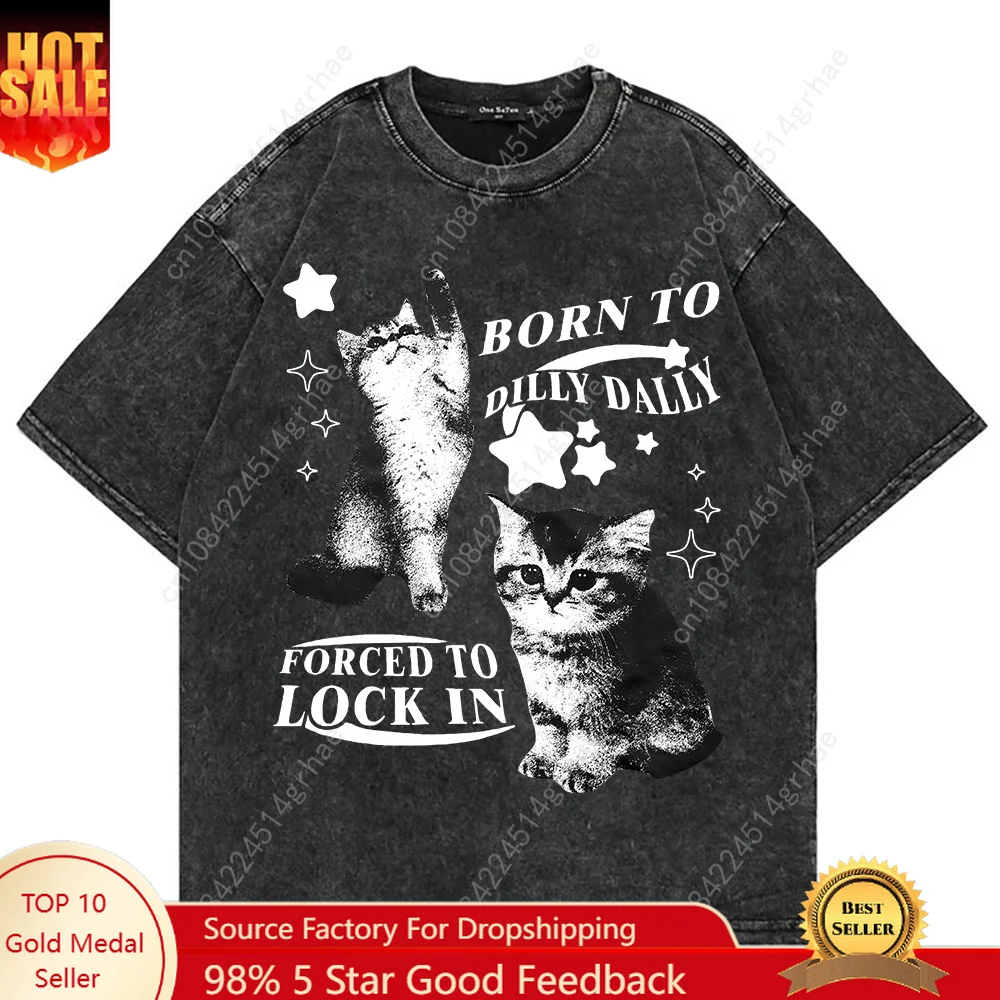 100% Cotton Vintage Washed Y2k - Men'S Fashion V Neck T Shirts 评论和价格