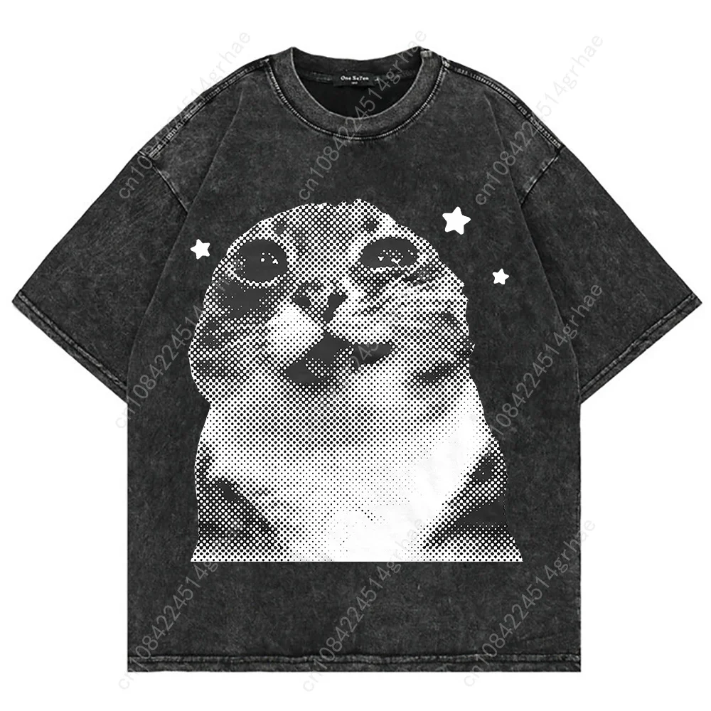100% Cotton Vintage Washed Y2k - Men'S Fashion V Neck T Shirts 评论和价格