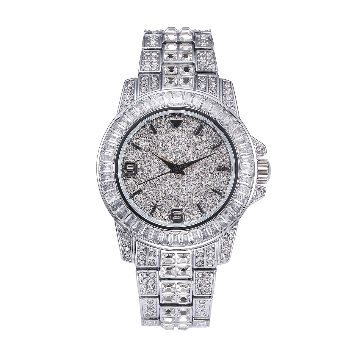 Luxury Full Stone Quartz Watch - Men'S Fashion Jewelry 评论和价格