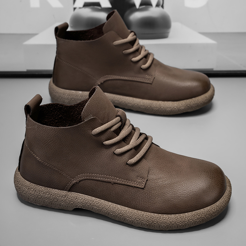 Men Ankle Boots Brown Short Bo - Fashion Men'S Boots 评论和价格