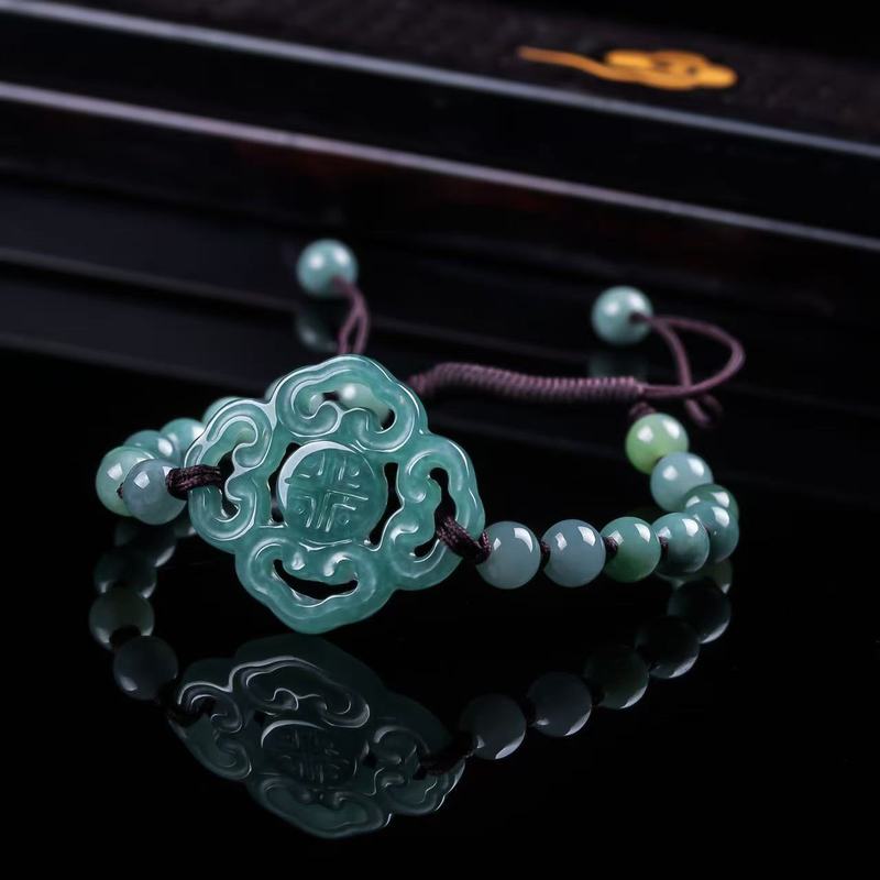 Natural Jadeite A-grade Bracel - Men'S Fashion Jewelry 评论和价格