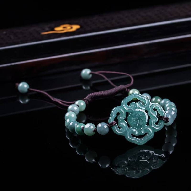 Natural Jadeite A-grade Bracel - Men'S Fashion Jewelry 评论和价格