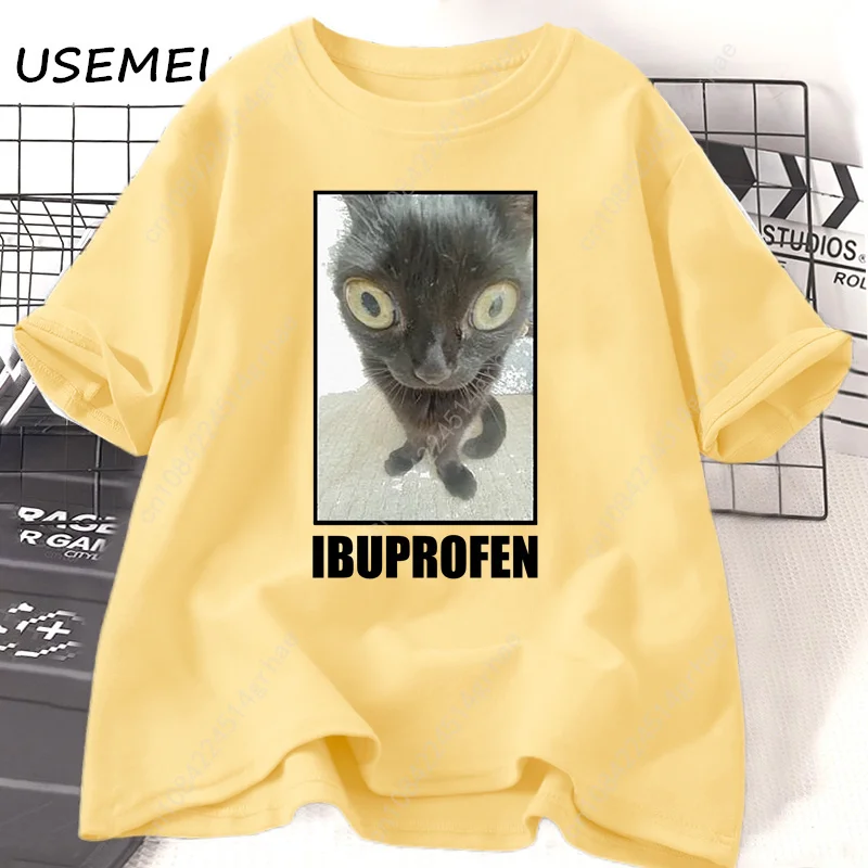 Funny Cat Ibuprofen Graphic T  - Men'S Fashion V Neck T Shirts 评论和价格