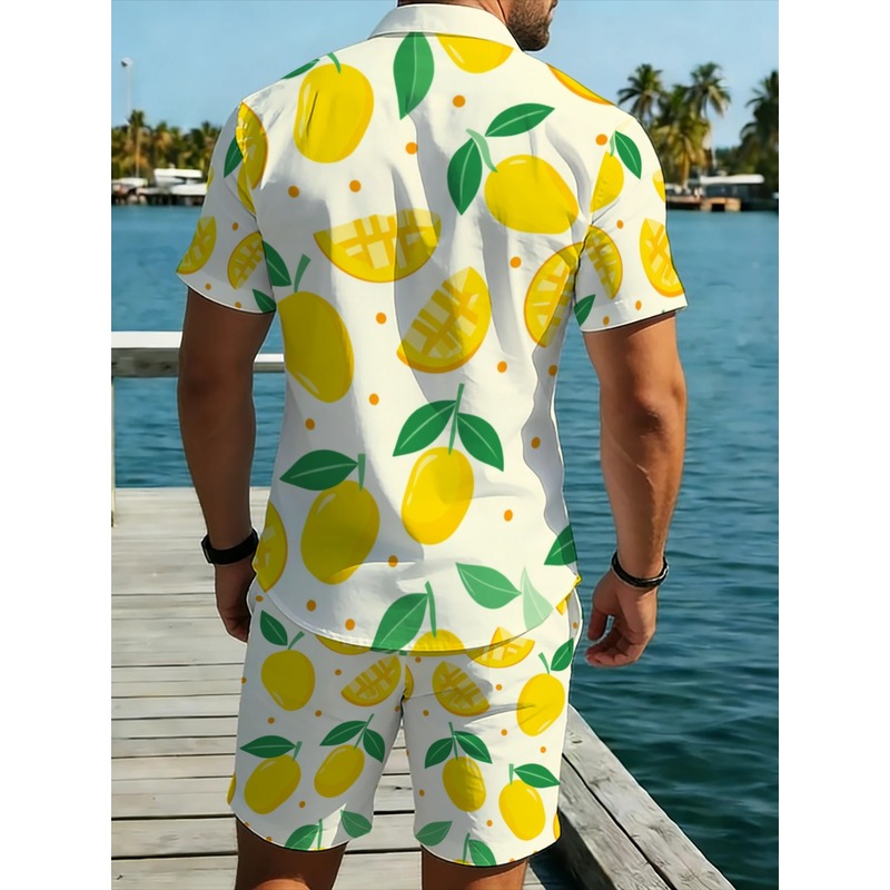 Men Linen Print Short Sleeve S - Linen Shirt Summer 评论和价格
