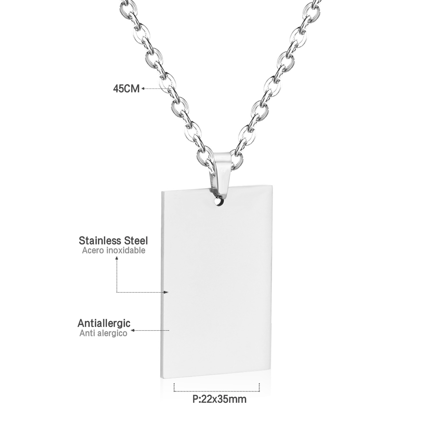LUXUSTEEL Simple Tag Pendant N - Mens Fashion Discord 评论和价格