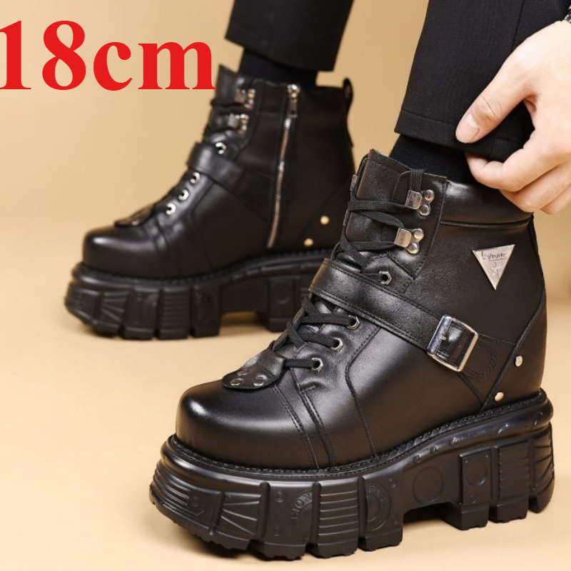 Genuine Leather Motorcycle Boo - Fashion Men'S Boots 评论和价格