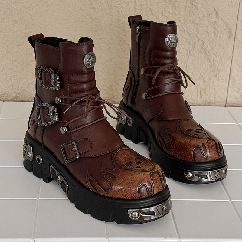 Men Height Increasing Punk Sty - Fashion Men'S Boots 评论和价格