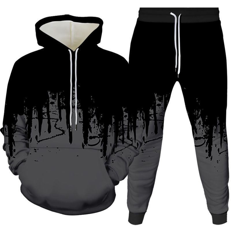 Ink Painting 3D Printed Hoodie - Mens Fashion Suits 评论和价格