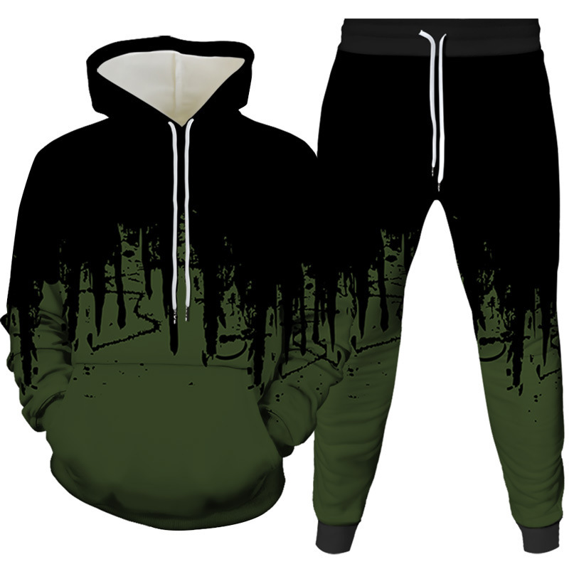Ink Painting 3D Printed Hoodie - Mens Fashion Suits 评论和价格