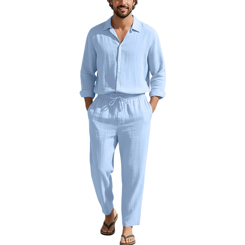 Spring Summer Linen Casual Set - Linen Shirt Summer 评论和价格