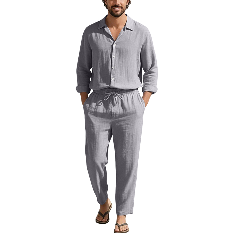 Spring Summer Linen Casual Set - Linen Shirt Summer 评论和价格