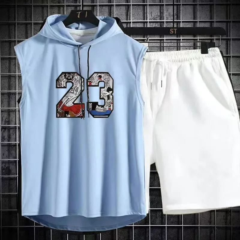 Brand  Summer Men's Two Piece  - Men'S Fashion V Neck T Shirts 评论和价格
